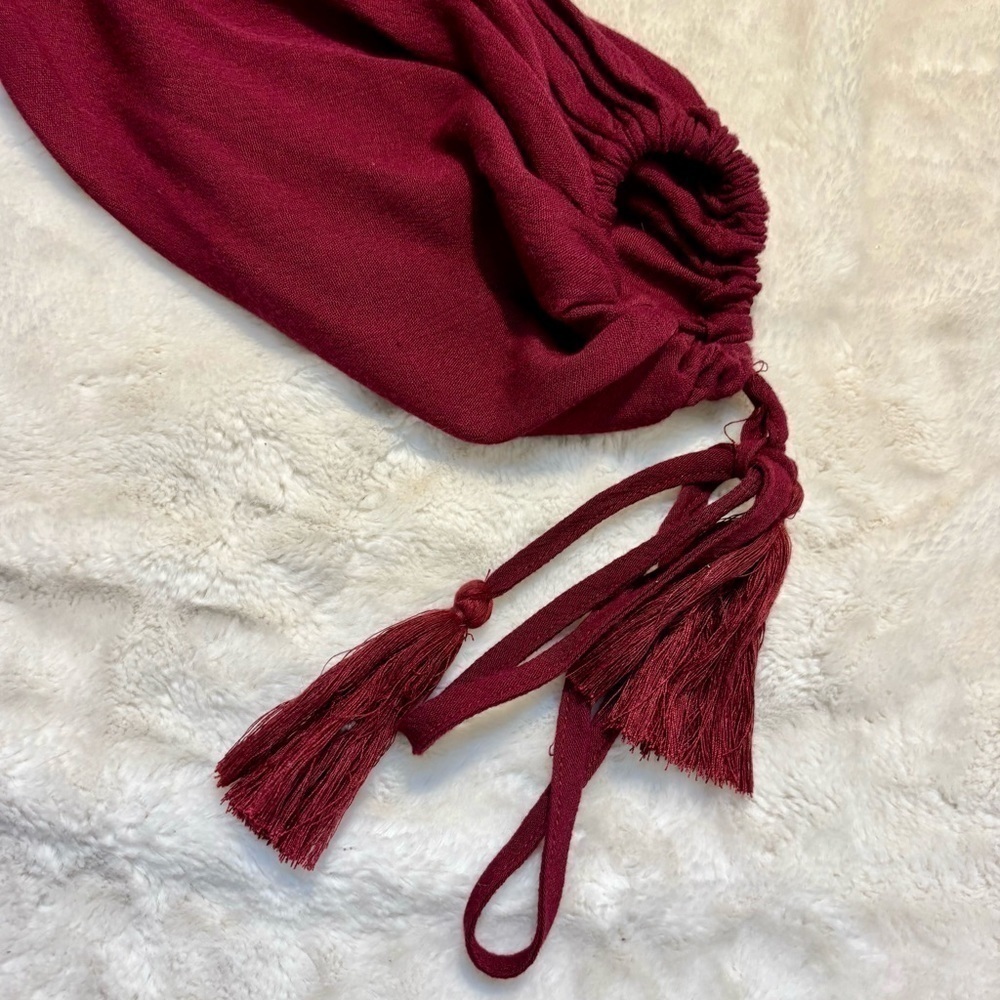 Ecru Lab Dress Small Long Sleeves Crochet Lace Detail Rayon Ties Tassels Boho - Picture 11 of 16